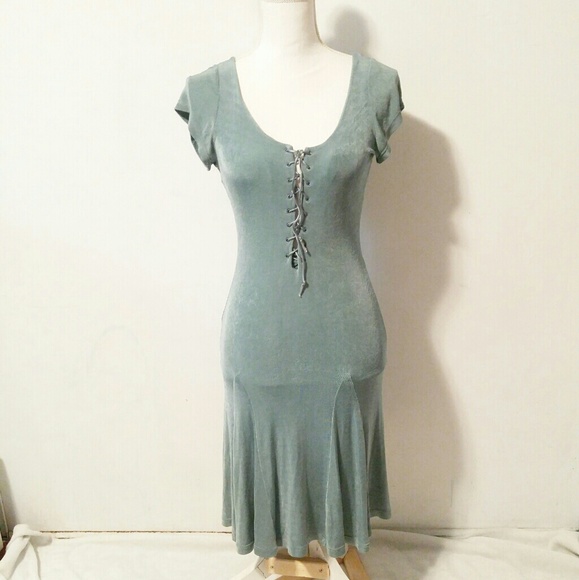 Betsey Johnson Dresses & Skirts - Betsey Johnson dark teal front tie dress